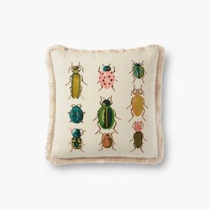 Rifle Paper Co Beetles & Bugs Embroidered Pillow Case